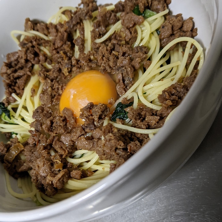 釜卵パスタ中華風